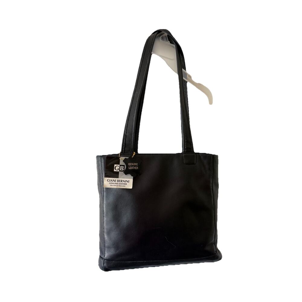 Giani Bernini Black Genuine Leather Shoulder Bag Tote Handbag NWT